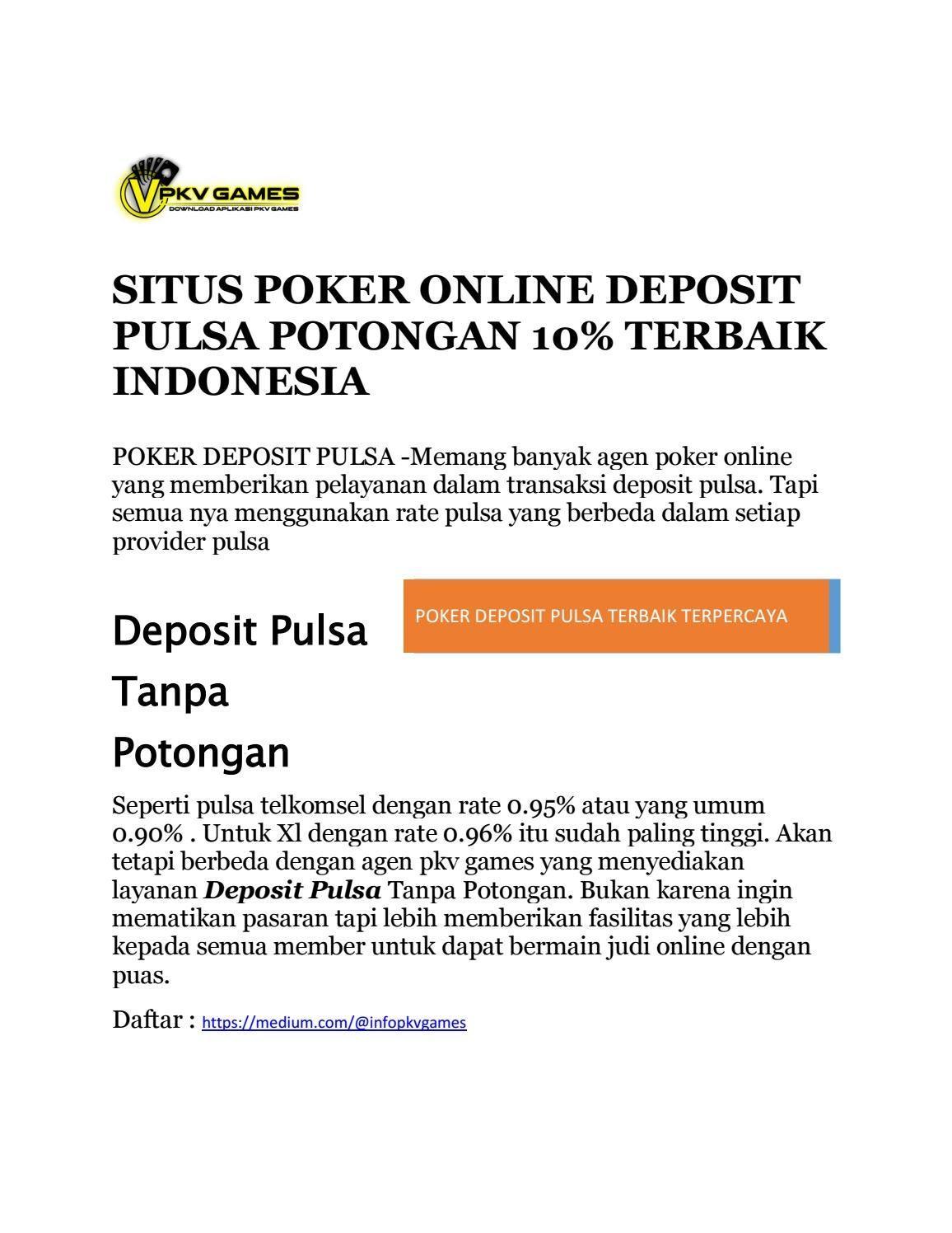 Daftar Situs Depo Pulsa Terbaik di Indonesia